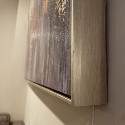 Large Abstract Grey/Blue/Gold Art