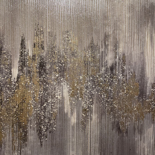 Large Abstract Grey/Blue/Gold Art ART