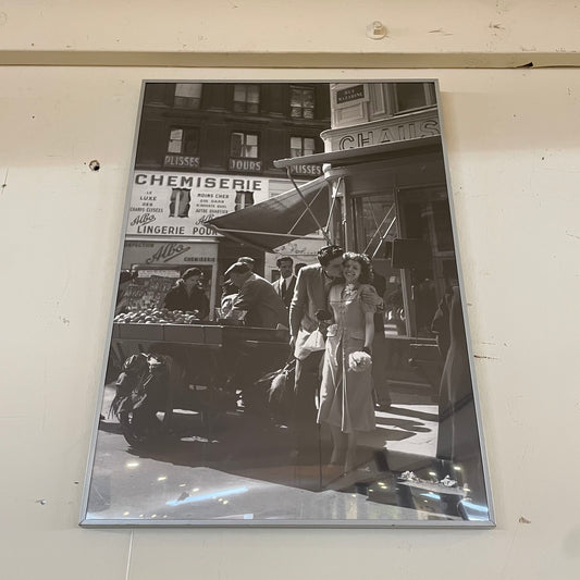 Black/White Couple Givin' Cheek Kisses Framed Photograph ART
