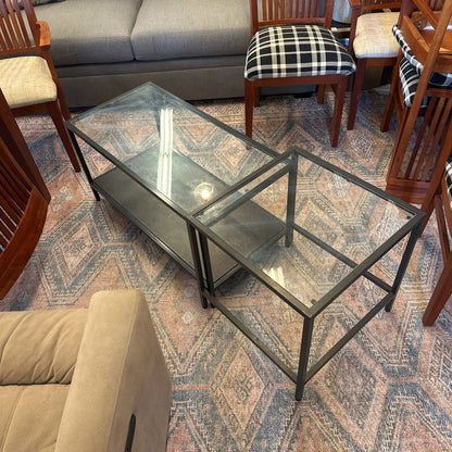 Glass And Steel Nesting Coffee Table C COFFEE TABLES