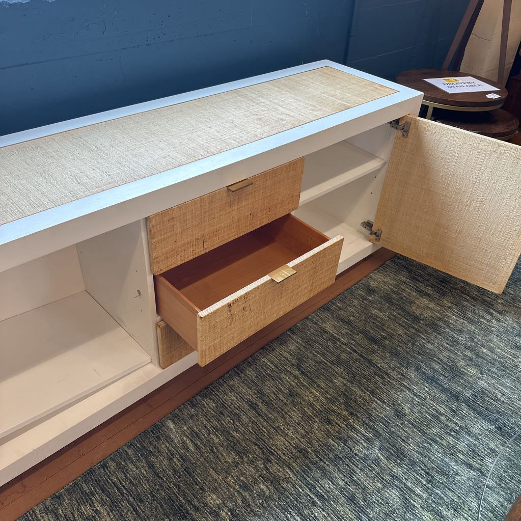 White Rattan Front Sideboard