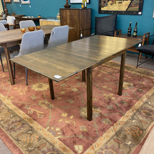 Vintage Bamboo Dark Wood Flip Top Table (AS IS)