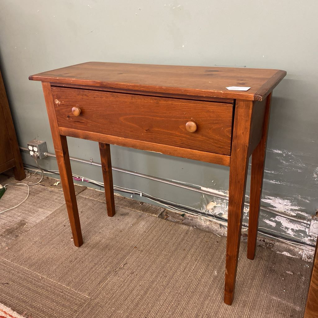 Wood Entry Table w/Drawer (AS IS)