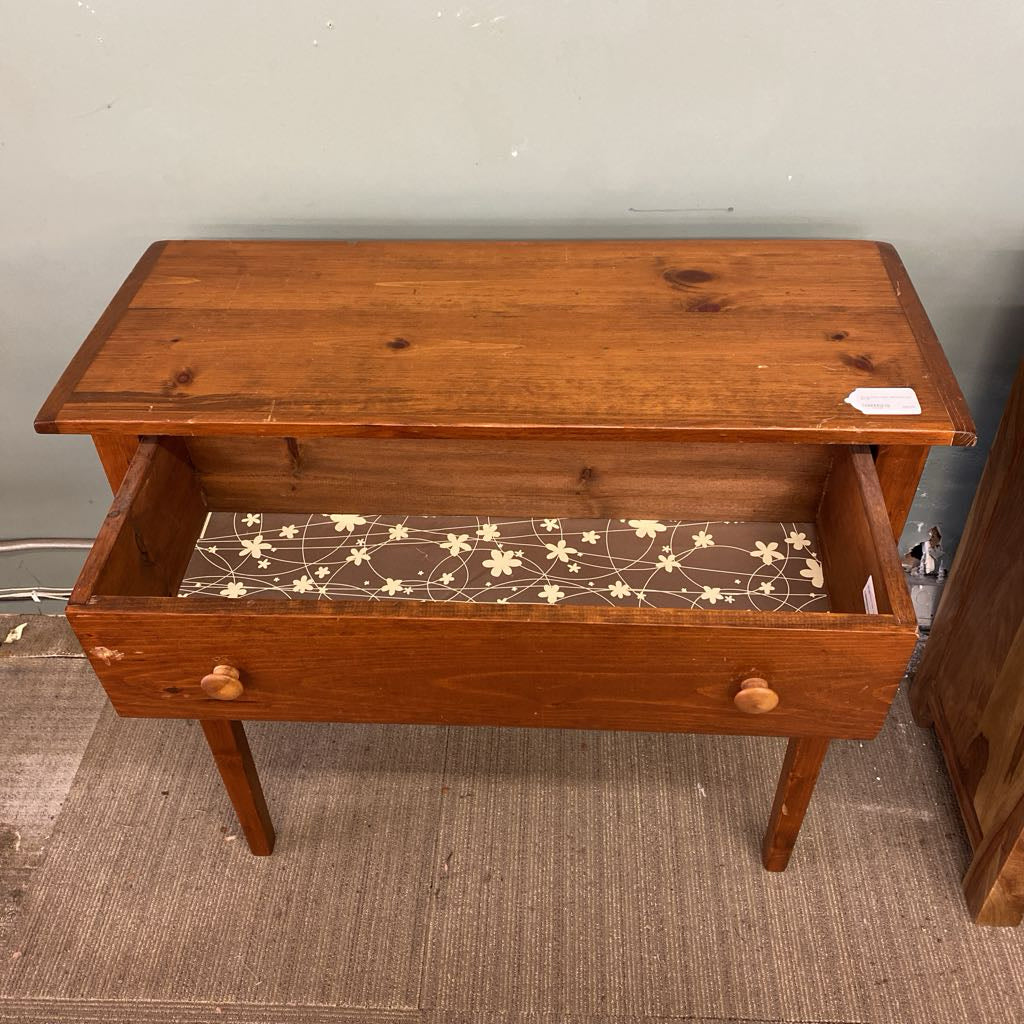 Wood Entry Table w/Drawer (AS IS)