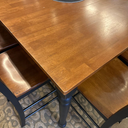 Small Wood Top Dining Table W/Leaf and 8 Matching Chairs C DINING TABLES