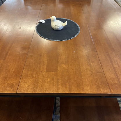 Small Wood Top Dining Table W/Leaf and 8 Matching Chairs
