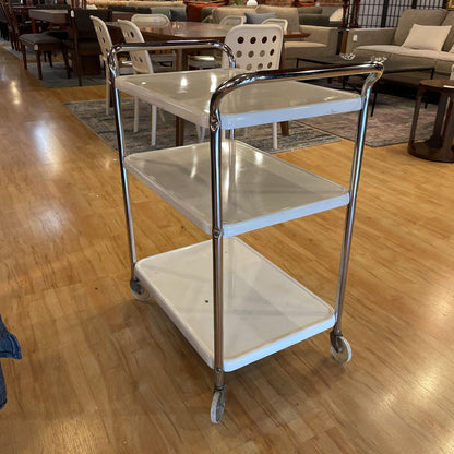 Vintage White Metal 3 Cart