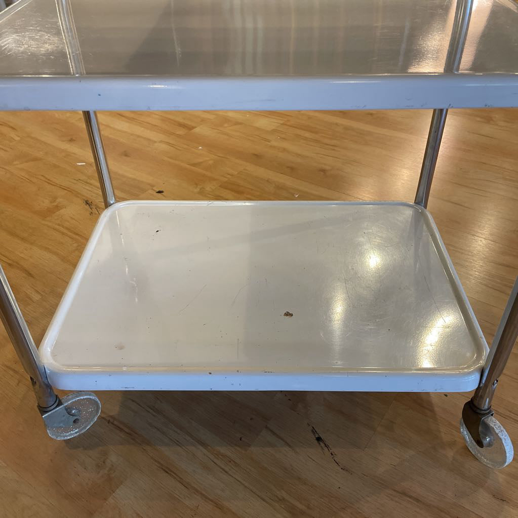 Vintage White Metal 3 Cart