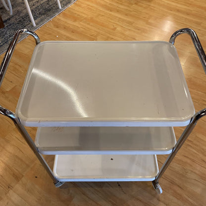 Vintage White Metal 3 Cart