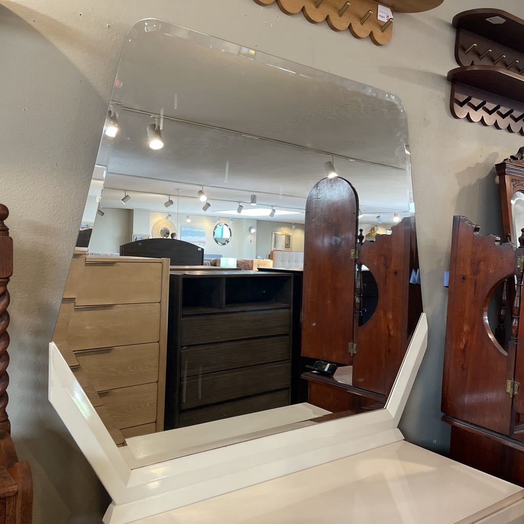 Lane White High Gloss 3 Drawer Dresser with Mirror C HIGHBOYS