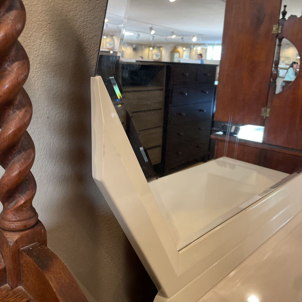 Lane White High Gloss 3 Drawer Dresser with Mirror C HIGHBOYS
