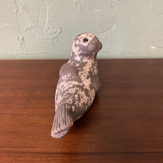 RAKU Pottery Crackle Seal Sculpture