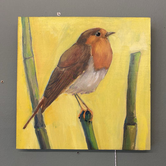 Signed Local Artist Robin on Bamboo Art