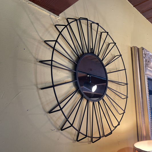 Round Black Open Geometric Frame Mirror C MIRRORS