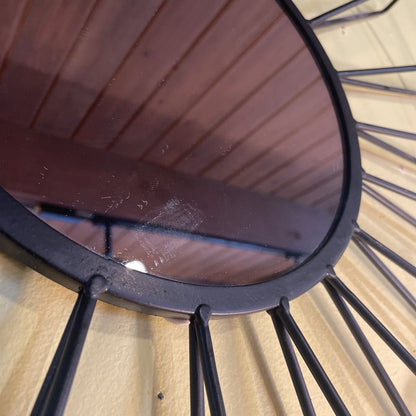 Round Black Open Geometric Frame Mirror C MIRRORS