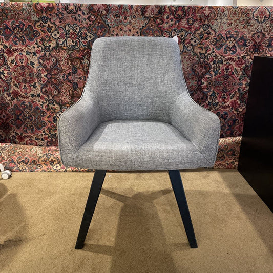 Crate & Barrel Grey Fabric Swivel Accent Chair