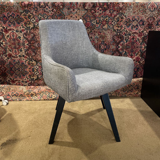 Crate & Barrel Grey Fabric Swivel Accent Chair