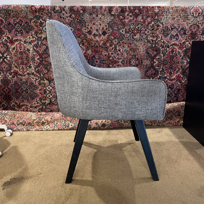 Crate & Barrel Grey Fabric Swivel Accent Chair