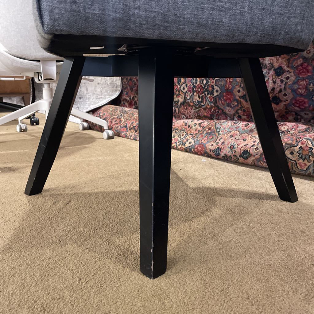Crate & Barrel Grey Fabric Swivel Accent Chair