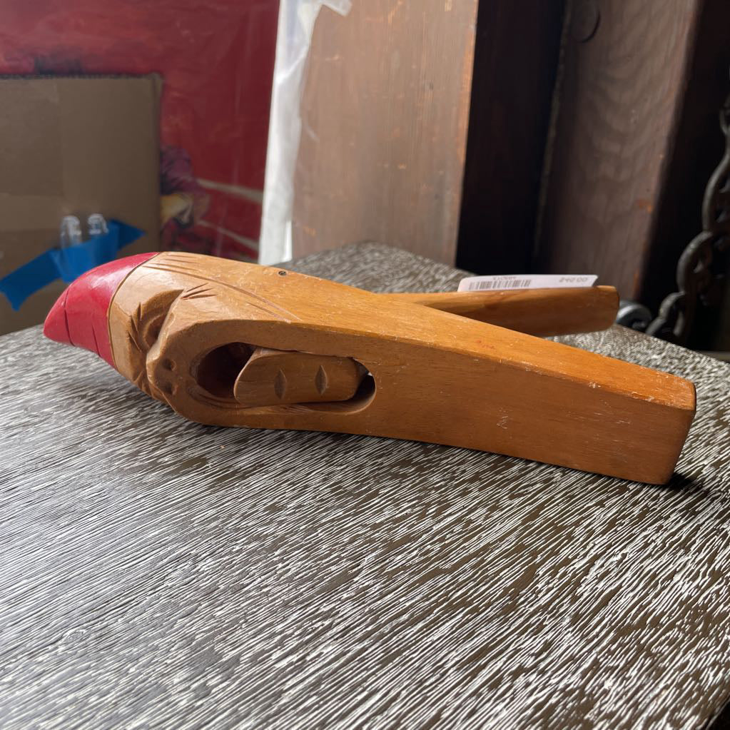 Wood with Red Cap Gnome Nutccracker UNIQUE FINDS