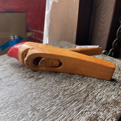 Wood with Red Cap Gnome Nutccracker UNIQUE FINDS