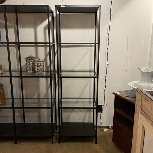 IKEA Black Metal & Glass Shelf