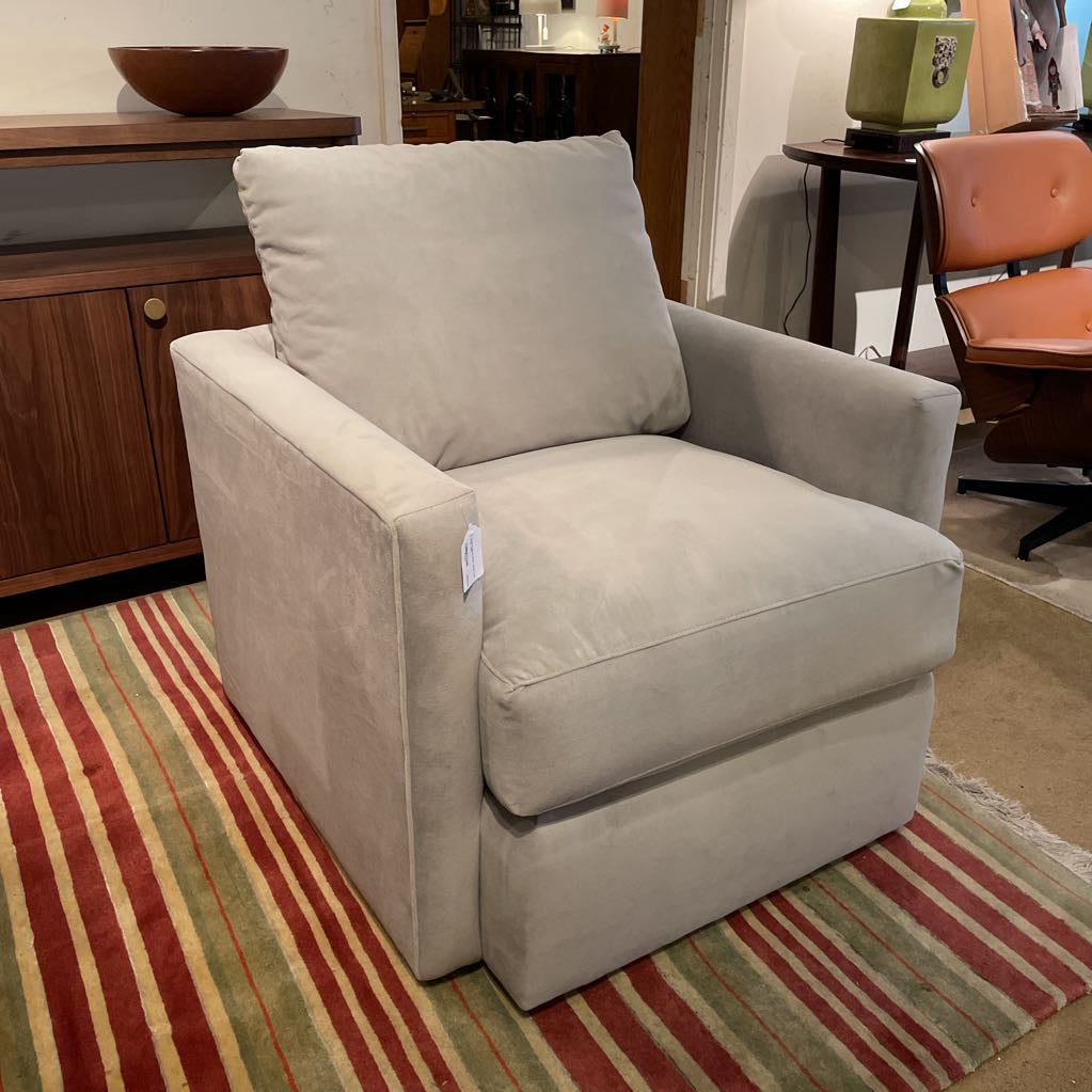 Crate & Barrel Silver Velvet Arm Chair U ACCENT CHAIRS