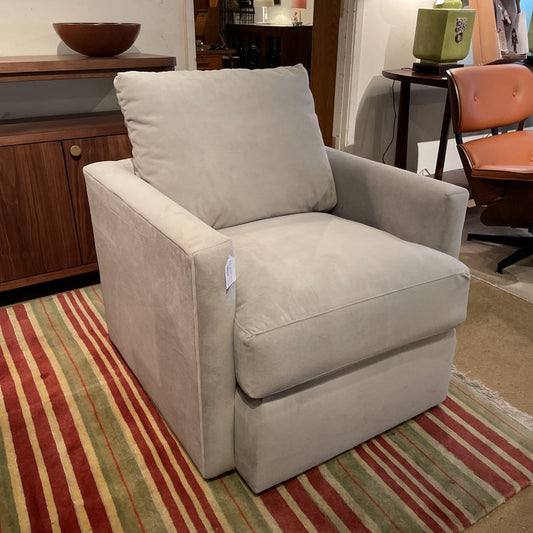 Crate & Barrel Silver Velvet Arm Chair U ACCENT CHAIRS