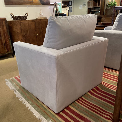 Crate & Barrel Silver Velvet Arm Chair U ACCENT CHAIRS