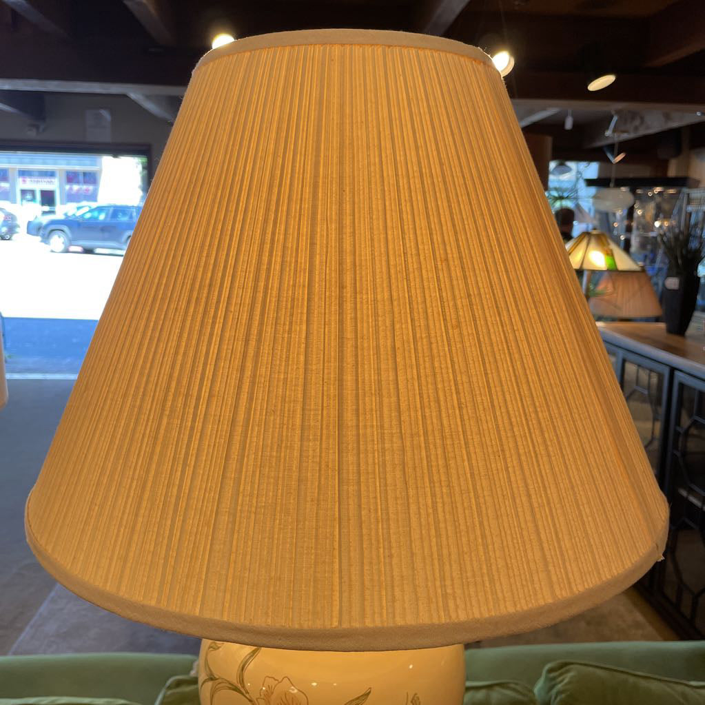 Large Ceramic Table Lamp w Florals and Butterflies LAMPS