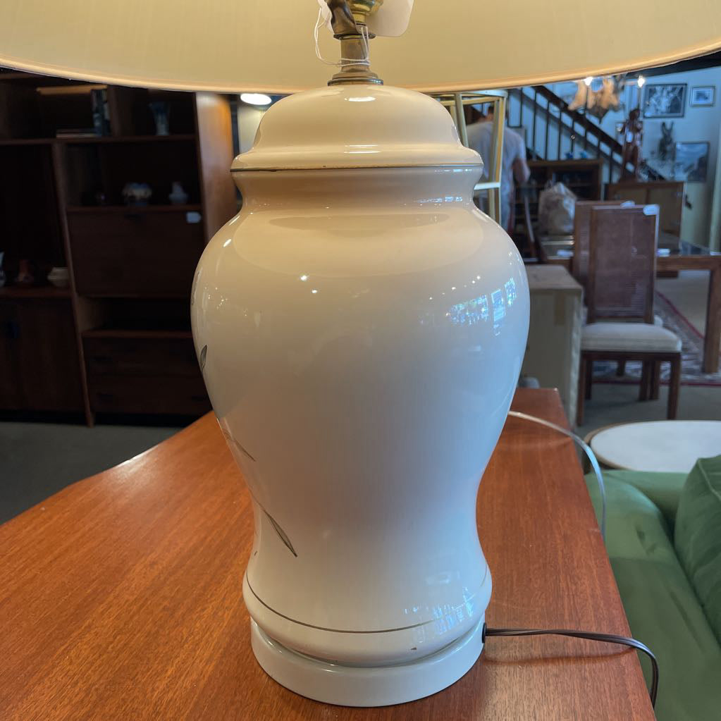 Large Ceramic Table Lamp w Florals and Butterflies LAMPS