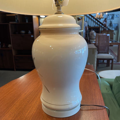 Large Ceramic Table Lamp w Florals and Butterflies LAMPS