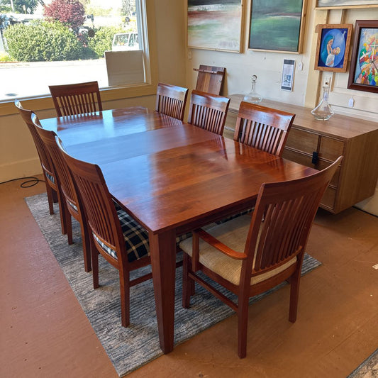 Solid Wood Dining Table And 8 Chairs