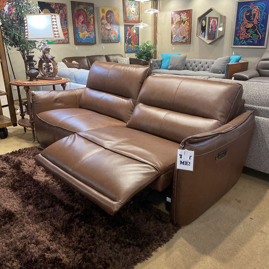 Tanned Brown Mod Leather Power Sofa U SOFAS