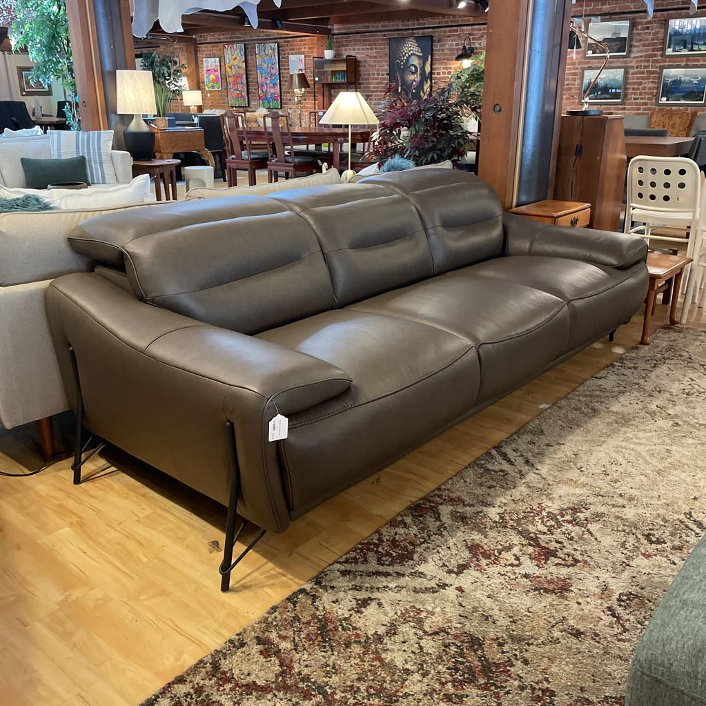 Dark Grey Mod Leather Sofa U SOFAS