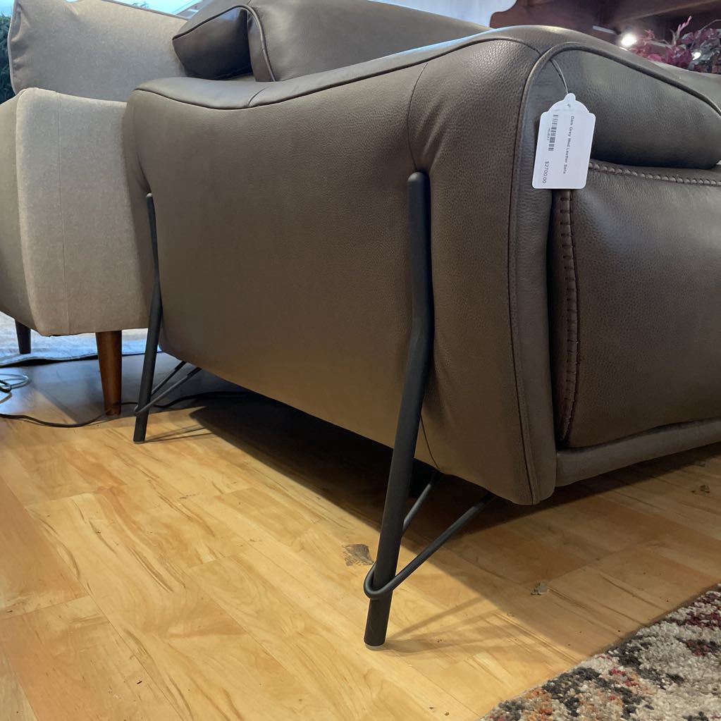 Dark Grey Mod Leather Sofa U SOFAS