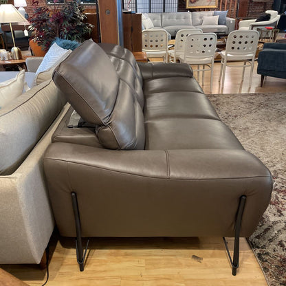 Dark Grey Mod Leather Sofa U SOFAS