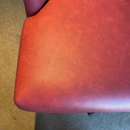 Oxblood Faux Leather Curved Back Counter Stool