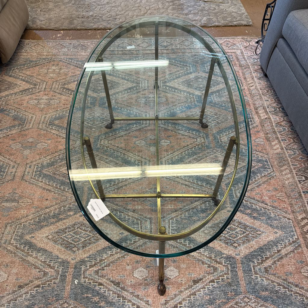 Brass Hoofed Coffee Table