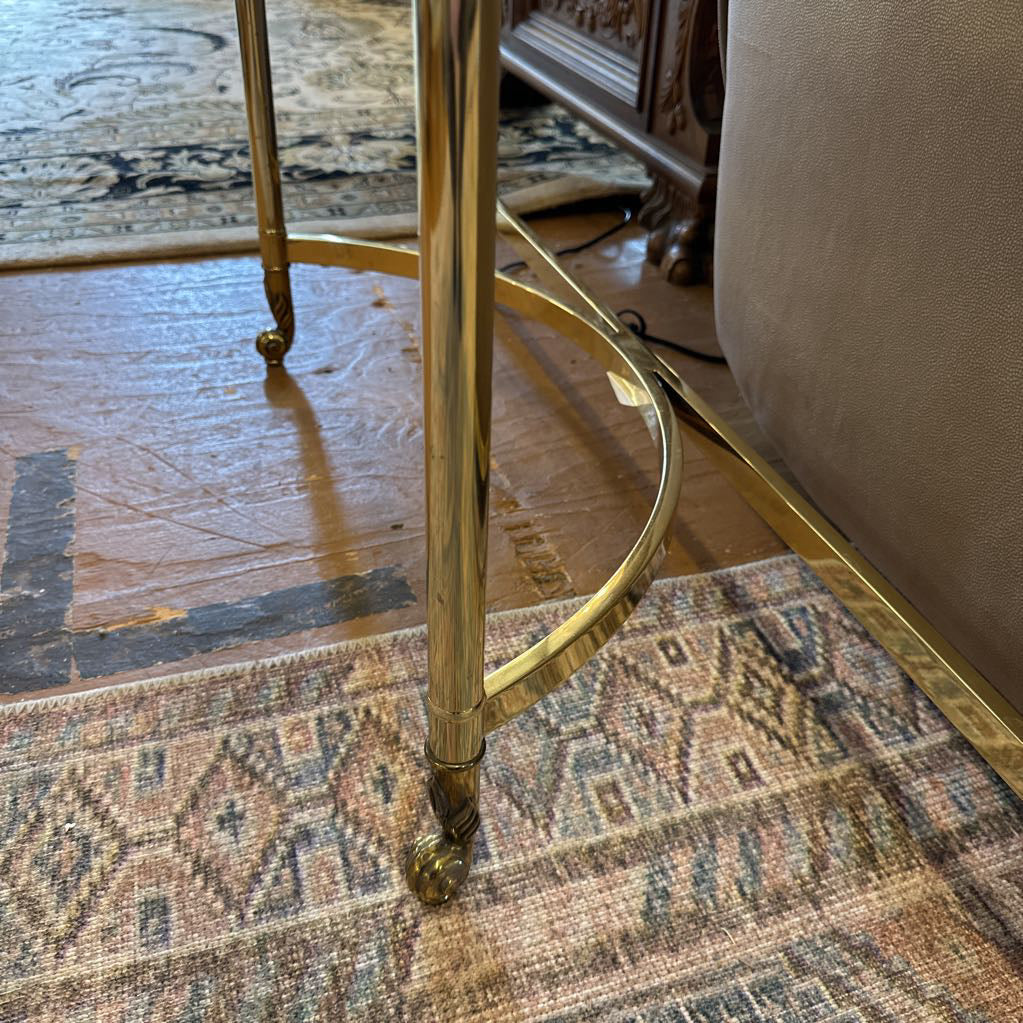 Brass Glass-top Console Table