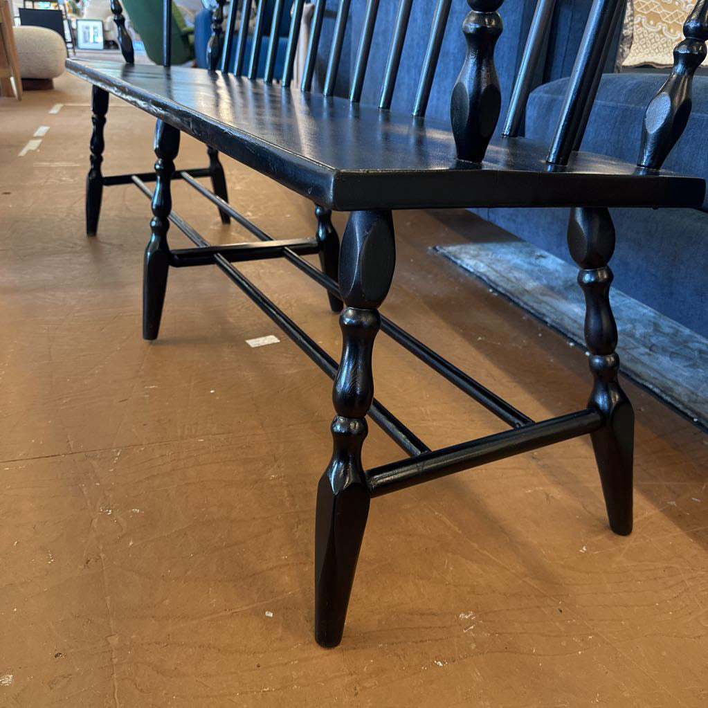 Black Spindle Back Bench C ACCENT BENCHES