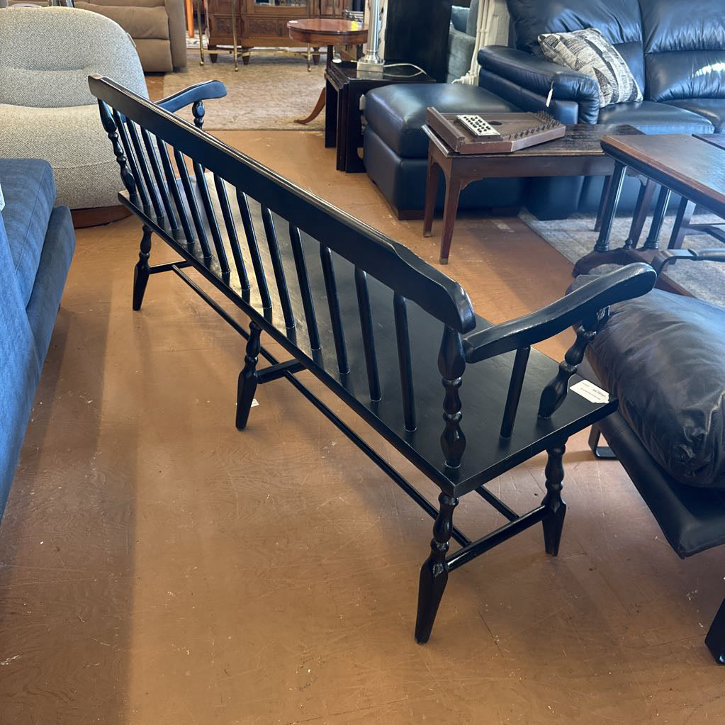 Black Spindle Back Bench C ACCENT BENCHES