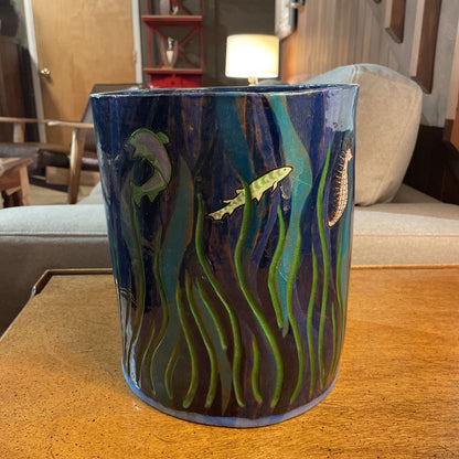 Pottery Tropical Fish Vessel UNIQUE FINDS