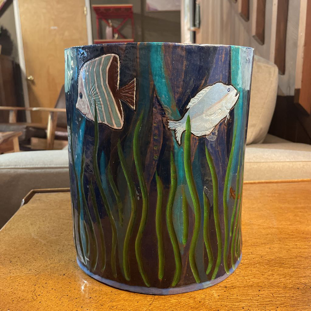 Pottery Tropical Fish Vessel UNIQUE FINDS