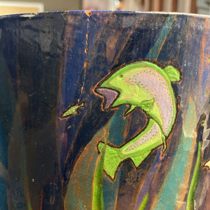 Pottery Tropical Fish Vessel UNIQUE FINDS