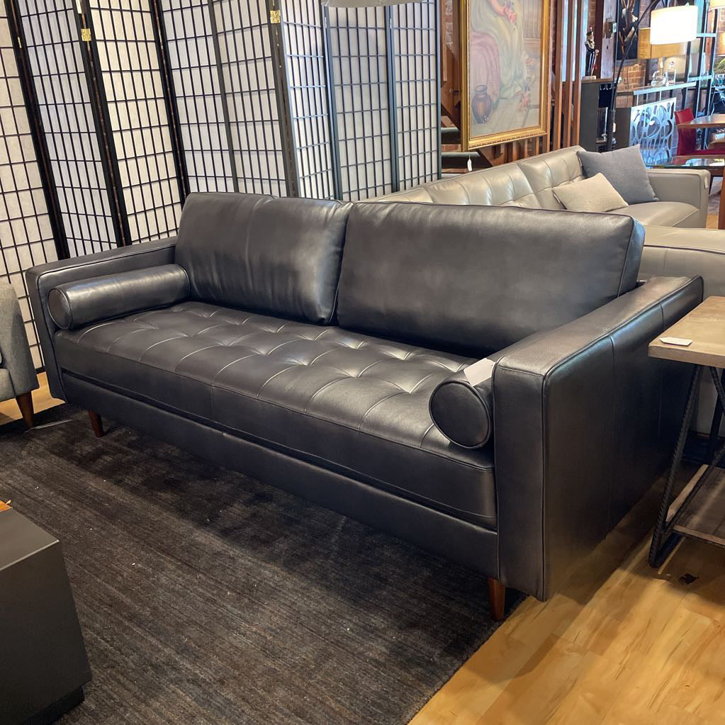 Malmo Cobalt Leather Sofa U SOFAS