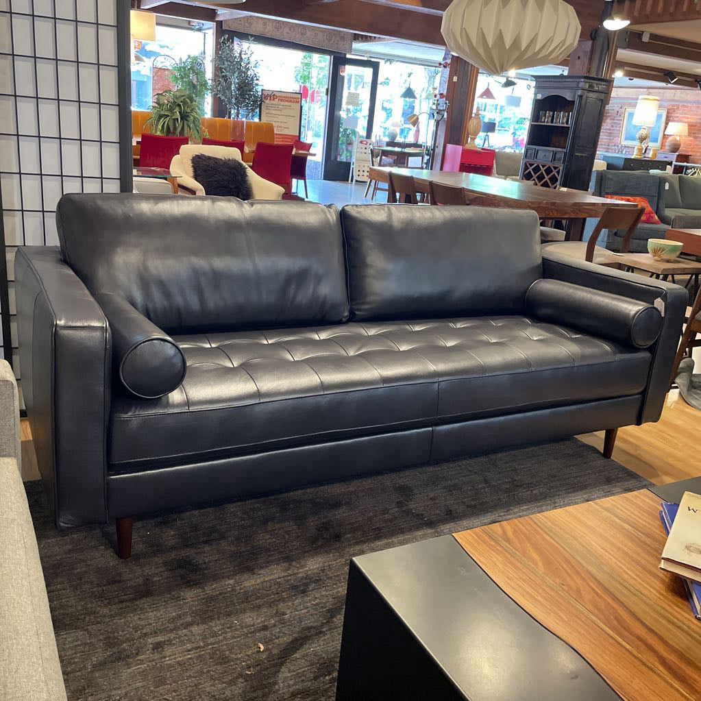 Malmo Cobalt Leather Sofa U SOFAS