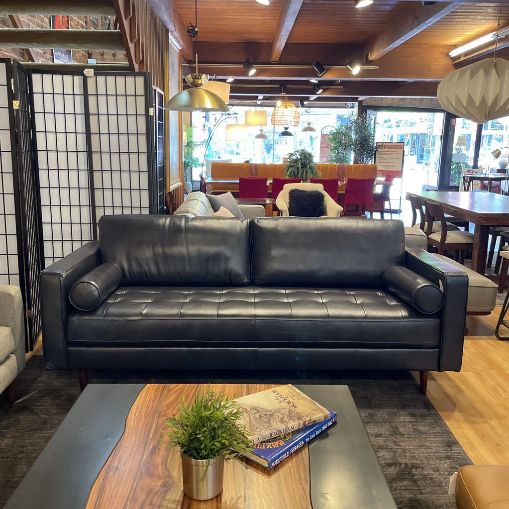 Malmo Cobalt Leather Sofa U SOFAS