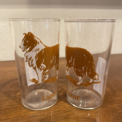 SET OF 10 Doggies with Names Glass Set UNIQUE FINDS