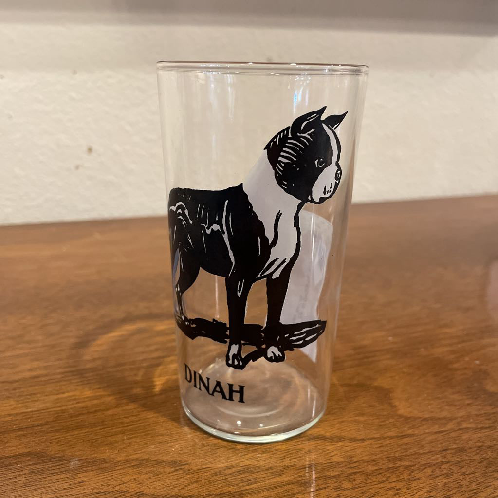 SET OF 10 Doggies with Names Glass Set UNIQUE FINDS